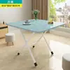 Mesa Plegable para Uso Doméstico, Mesa de Comedor para Viviendas de Alquiler, Mesa Pequeña para Comer en Apartamentos de Alquiler, Dormitorio, Mesa Portátil para Exteriores, Mesa Cuadrada Simple para Montar Puestos