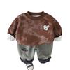 Ropa para Niños Yihao Traje para Niños Invierno Forro de Felpa Nueva Moda Infantil Estilo Coreano Conjunto de Dos Piezas Otoño e Invierno Ropa Gruesa