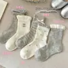 Calcetines para Niñas Primavera Verano Malla Fina Encaje Infantil Calcetines de Princesa Estilo Coreano Ins Chica Verano Sin Costuras Media Pantorrilla
