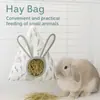 Nueva Bolsa Colgante de Heno con Forma de Conejo, Bolsa de Comida para Conejos, Bolsa de Alimentación para Cobayas y Hámsteres, Suministros para Mascotas Pequeñas
