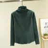Camiseta con Bordes Fruncidos, Camiseta Base Engrosada, Corte Ajustado, Forro Polar, Color Sólido, Cuello Medio Alto para Mujer, Capa Interior Cálida, Manga Larga, Otoño e Invierno