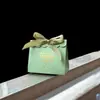 Caja de Cartón Navideña para Dulces de Color Sólido con Estampado Dorado, Bolsas Pequeñas de Regalo para Fiestas Navideñas