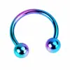 Anillo para tabique nasal de acero inoxidable 316L europeo y americano transfronterizo, anillo multicolor sin costuras, círculo sin costuras, anillo de herradura de patito, aro para la nariz
