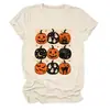 Amazon eBay sitio independiente moda casual versátil mujer nueve calabaza fantasma murciélago gato negro cuello redondo manga corta