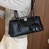 Bolso de hombro grande de lychee con estampado nuevo y adornos exquisitos, bolso de mano retro 2026, bolso pequeño para mujer para otoño, moderno