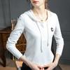 Sudadera Nueva de Manga Larga para Mujer Primavera 2026, Camiseta con Capucha Casual Estilo Coreano, Top Camiseta Versátil con Letras para Mujer