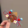 2025 Novo Grampo de Cabelo Flor Doce Laço Cor Contrastante Franja Cabelo Quebrado Acessórios de Cabelo Lateral Estilo Coreano Ins Grampo de Cabelo