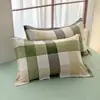 Conjunto de Roupa de Cama Quatro Peças em Algodão Puro Escovado, Sem Estampa, Classe A, para Dormitórios Estudantis, Lençol de Cama 100% Algodão, Capa de Edredom, Capa de Edredom de Presente Conjunto de Três Peças