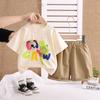 Roupas de verão para meninas, conjunto de duas peças, estilo estrangeiro, para bebês de 1 a 3 anos, roupas de verão para crianças, casual, de manga curta