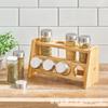 Estante Creativo de Bambú para Condimentos Estante para Cocina Casera Gabinete de Escritorio Especiero Estante de Almacenamiento de Madera de Doble Capa