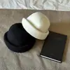Sombrero de Lana Fumeng de Dos Colores Estilo Retro Francés de Color Sólido con Ala Enrollada