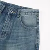 Jeans Azules Lavados Desgastados Retro de Alta Calle Americanos de Moda Simples Holgados Casuales Versátiles Pantalones Rectos de Moda