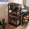 Estantería de Escritorio de Pie Estante de Almacenamiento de Piso Estante de Almacenamiento de Acero y Madera Multicapa Móvil con Ruedas Estante Librero Simple