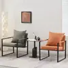 Silla de Negociación Estilo Nórdico Hogar Sala de Estar Dormitorio Oficina Hierro Forjado Sofá Perezoso Silla de Lujo Ligero Silla de Sofá Individual