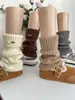 Etiqueta de Metal Estilo Vintage Americano Marrón Café Set Calcetines de Apilamiento de Moda para Mujer Otoño e Invierno Calcetines Gruesos para Cuevas