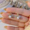 S925 agulha de prata pérola piercing coração brincos estilo coreano elegante all-match internet celebridade mesmo estilo brincos brincos mulheres alto sentido