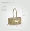 Bolsa de Rattan Arranjo de Flores Arte Floral Rattan de Imitação Tecida à Mão Floricultura Cesta de Flores de Vime Ornamento de Sala de Estar Fotografia Cesta Pastoral