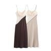 Vestido Midi de Verano Nuevo Estilo Europeo y Americano para Mujer, Sexy, con Cuello en V, de Longitud Media, con Tirantes y Empalme 5029116