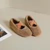 Zapatos de Piel de Oveja Estilo Francés Mary Jane Peludos de un Solo Zapato Modelos Nuevos Primavera, Otoño e Invierno 2026 con Forro Polar Adicional, Zapatos de Ballet con Cordones