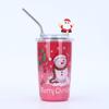 Vaso de Paja Navideño Transfronterizo Amazon Vaso Aislado de Acero Inoxidable 304 Vaso para Coche de Estudiante de Dibujos Animados Regalo de Vacaciones