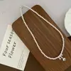 Collar de Joyería de Perlas Barrocas Transfronterizo Europeo y Americano para Mujer, Cadena de Clavícula de Alta Gama, Accesorio de Cuello Versátil de Lujo Ligero a la Moda para Mujer