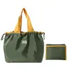 Bolsa de Compras Plegable de Gran Capacidad con Cordón Personalizado, Bloques de Color, Bolso de Hombro Nube, Bolsa de Tela Versátil para Viajes Diarios con Texto e Imagen