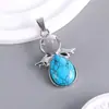Colgante de Cristal de Piedra Natural Transfronterizo Europeo y Americano Alas de Ángel Collar con Colgante de Ángel Colgante Texturizado en Forma de Gota de Agua Venta al por Mayor