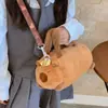 Bolsa de Peluche Capibara Lindo Capibara Bolso de Mano para Hombro Cruzado Bolsa de Barril de Peluche de Dibujos Animados para Niños