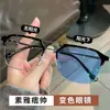 Gafas de Sol Metálicas de Doble Puente Antiluz Azul que Cambian de Color para Hombre, Monturas de Gafas Estilo Ceja Vintage, Se Pueden Personalizar con Lentes Graduados