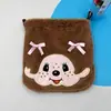 Bolsa de felpa estilo japonés linda para monedas con cordón bolsa portátil para guardar toallas sanitarias accesorio JK bolso cruzado pequeño simple
