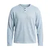 Suéter de Tricô de Manga Longa para Homens, Estilo Outono, Estilo Old Money, Gola Henley, Tamanho Grande Europeu e Americano, Cor Sólida, Suéter Casual Versátil Transfronteiriço