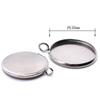 Colgante de lavabo de acero inoxidable con 6 gemas en el interior y 20 gemas en el interior, anillo de soldadura redondo, cruz, accesorios de joyería para bricolaje