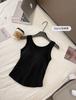 Otoño e Invierno Nuevo Lijado Cálido Terciopelo Cálido Chaleco Algodón Adelgazante Ropa Interior Ropa Exterior Top sin Mangas con Almohadilla en el Pecho
