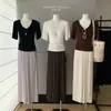 Camiseta de Manga Curta com Decote V em Lyocell Tencel Lã para Mulheres Verão 2026 Nova Slimming Versátil