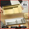 Espessado 304 aço inoxidável estilo coreano churrasco placa quadrada multi-uso placa de churrasco placa de fundo plano ocidental sobremesa snack prato