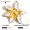 Yuhui Accesorios para Joyería DIY Transfronterizos Colgante de Acero Inoxidable con Flor de Goteo de Aceite Incrustaciones de Pedrería Corazón Chapado en Oro Real Accesorios DIY