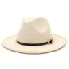 Transfronterizo Nuevo Sombrero de Copa de Lana Negro de 8 Botones Sombrero Jazz de Ala Ancha para Hombre Sombrero de Vestir para Mujer MNDJS493