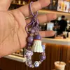 Llavero Colgante Ins Dulce y Fresco Coreano Lazo Corazón de Melocotón Estrella de Cinco Puntas Llavero Chica Rosa Colgante para Bolso de Teléfono Móvil