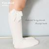 Calcetines de tubo con lazo para niña, calcetín coreano de algodón de color liso para bebé, venta al por mayor, otoño