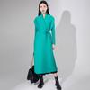 Abrigo cortavientos de diseño de comercio exterior para mujer, elegante, popular, holgado, con cordones, plisado, de alta calidad, largo, para primavera y otoño