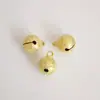 Pulseira de Sino de Cobre Enrugado Fosco Decoração de Natal Artesanato de Sino Redondo Coleira de Animal de Estimação Sino Aberto