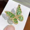 Venta caliente transfronteriza anillo de mariposa con incrustaciones de circonita de color cobre apertura tamaño ajustable estilo ins joyería linda venta al por mayor