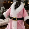 Decoração de Capa para Garrafa de Vinho de Natal Veludo Rosa Dourado Conjunto de Vinho Tinto Saia de Mesa Vestido Decoração de Capa para Garrafa de Champagne