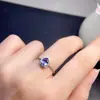 Anillo Nuevo de Tanzanita Natural Plata S925 Incrustado Piedra Principal 5X7Mm Versátil Moderno Popular Venta Caliente Joyería para Mujer Wholesale