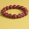 Pulseira do Mantra de Seis Caracteres de Areia Dourada Roxa com Pixiu Duplo, Pulseira de Cinábrio de Baixo Teor Unissex, Presente para o Ano de Nascimento