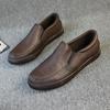 Nuevos Zapatos Casuales de Cuero Slip-On para Hombre Versátiles y Modernos Zapatillas Slip-On de Suela Gruesa Mocasines para Hombre