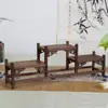 Prateleira de Madeira para Exibir Asas de Frango, Armário Pequeno Multiúso Estilo Chinês, Suporte para Conjunto de Chá, Prateleira de Armazenamento em Madeira Maciça, Suporte para Bule de Chá, Suporte para Enfeites, Elegância do Coração