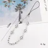 Corrente para Celular Nova Tendência Smiley Contas de Pérola Cordão para Celular Corda Curta de Mão Acessórios para Pendurar Celular com Contas de Alfabeto Resistentes a Queda