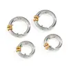 Pendientes de aro simples y versátiles con bloqueo de color transfronterizo, clips para orejas de acero inoxidable con baño de vacío de oro de 18 quilates, pendientes de alta gama al por mayor