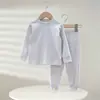 Conjunto de Roupa e Calça de Algodão Outono/Inverno Infantil, Sem Costura, Classe A, Conjunto de Roupa Íntima Colorida de Algodão para Meninos e Meninas, Calça de Outono para Bebê